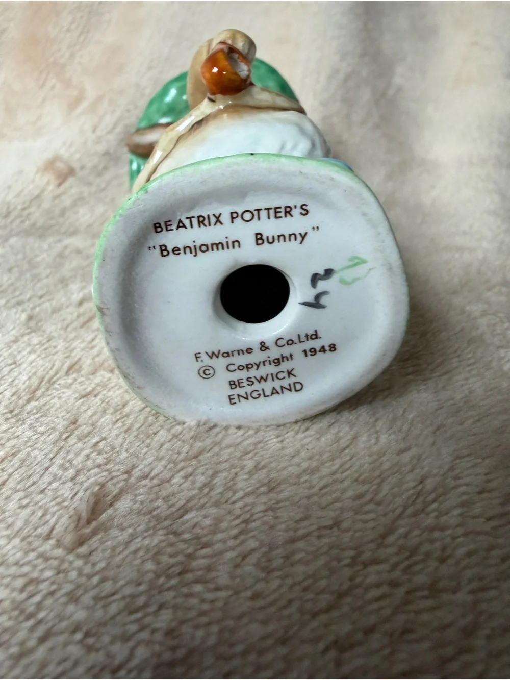 Beswick Beatrix Potter Benjamin Bunny Figurine England With Vintage Box